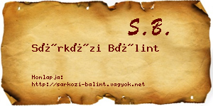 Sárközi Bálint névjegykártya
