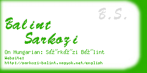 balint sarkozi business card